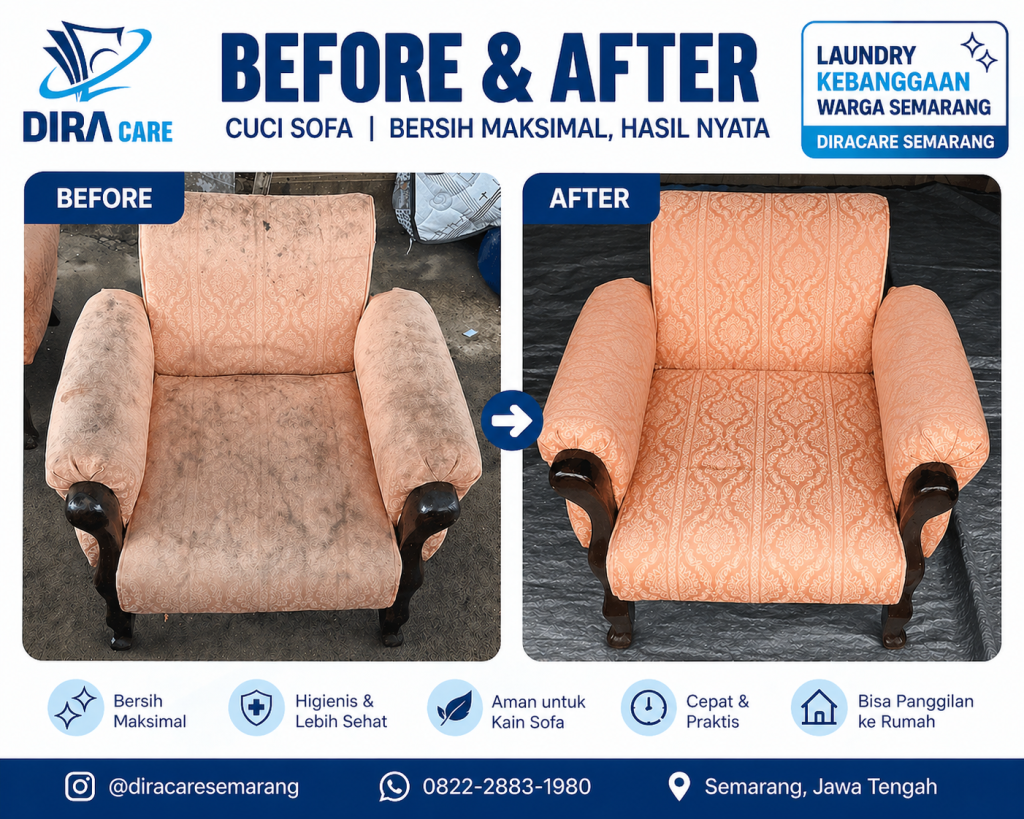 before after cuci sofa semarang diracare sofa kotor menjadi bersih