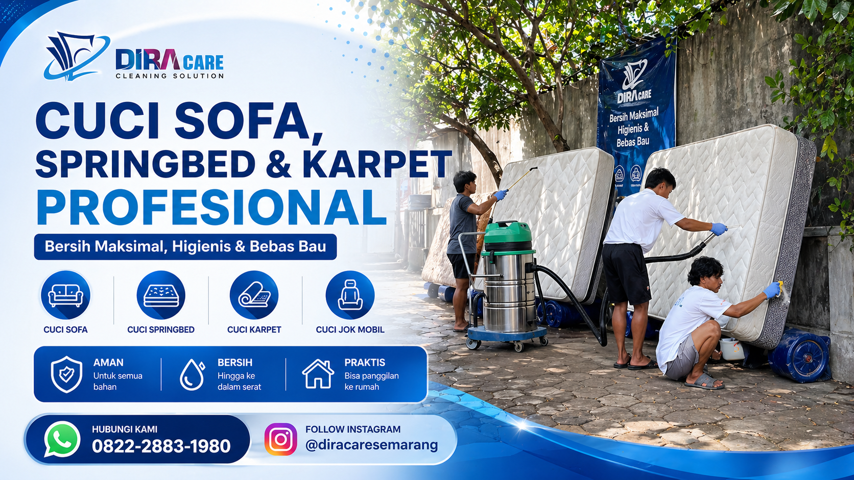 cuci sofa semarang diracare layanan cuci springbed dan karpet profesional hasil bersih maksimal