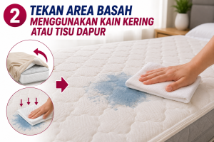 Cara Menyerap Air pada Springbed dengan Kain Kering atau Tisu Dapur