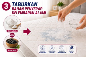 Cara Menyerap Kelembapan Springbed dengan Baking Soda atau Arang Aktif