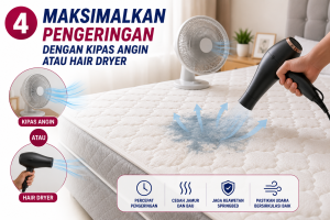 Cara Mengeringkan Springbed Basah Menggunakan Kipas Angin atau Hair Dryer
