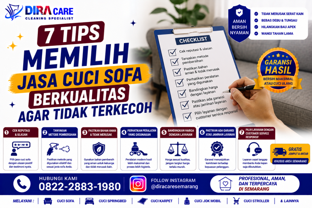 7 tips memilih jasa cuci sofa berkualitas