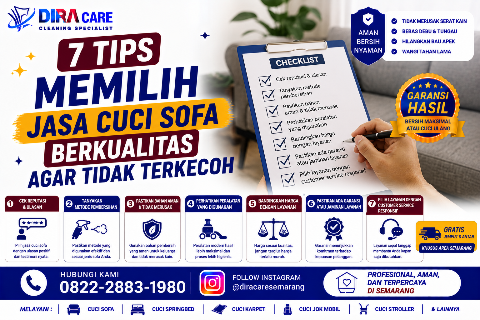 7 tips memilih jasa cuci sofa berkualitas