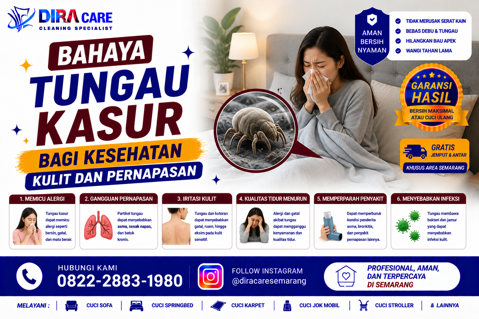 Bahaya tungau kasur bagi kesehatan kulit dan pernapasan