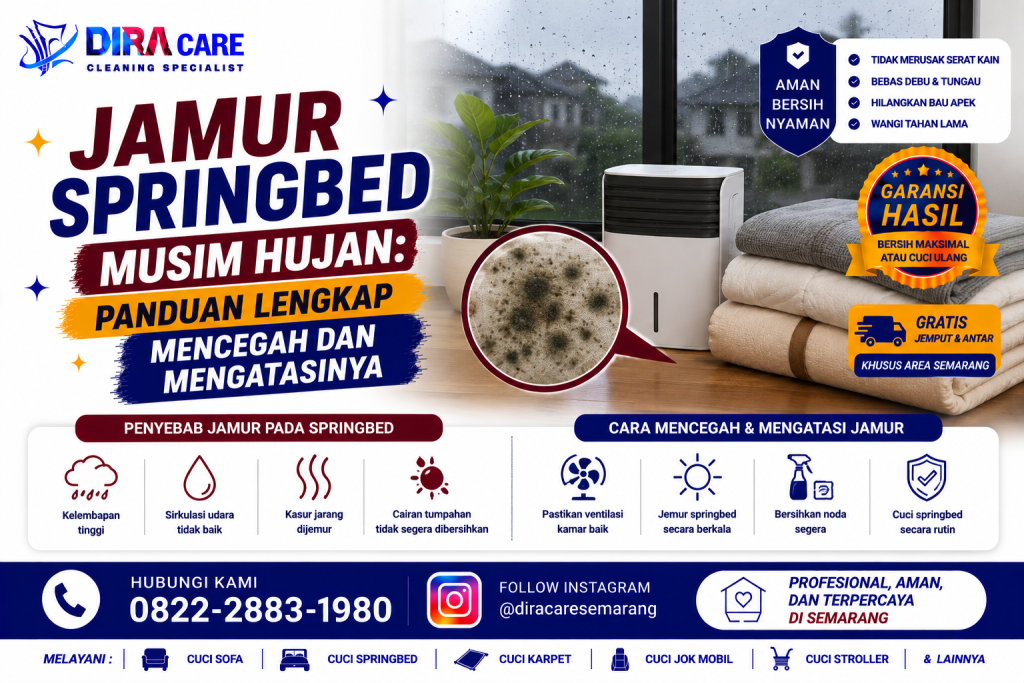 Jamur springbed musim hujan akibat kelembapan tinggi