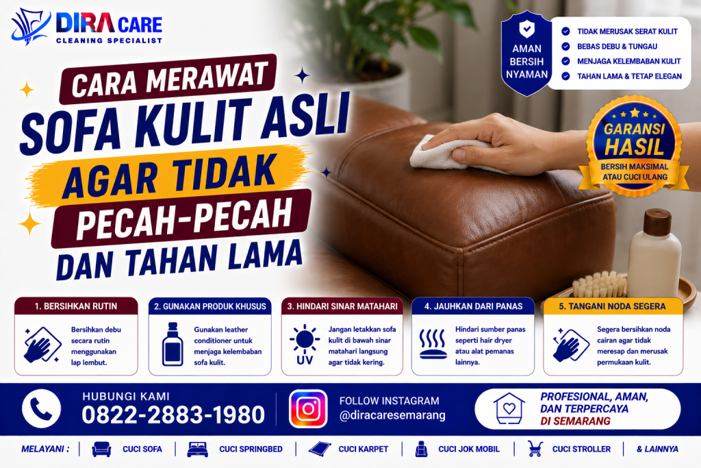 Cara merawat sofa kulit asli agar tetap awet