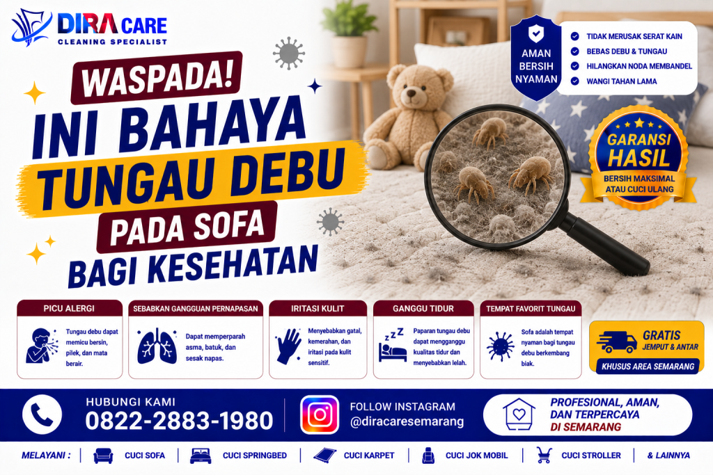 Bahaya tungau debu pada sofa bagi kesehatan